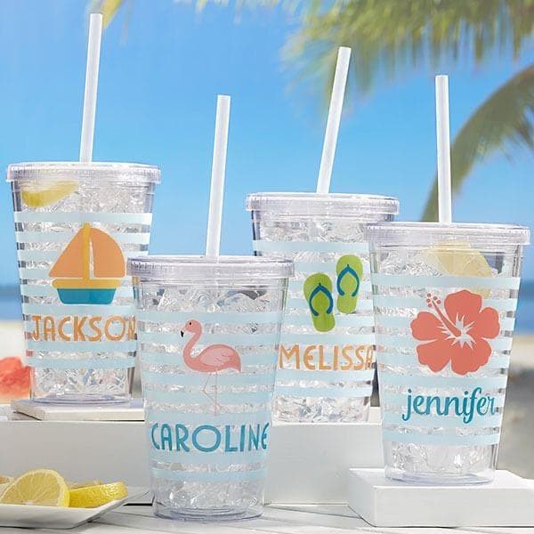 Vaso acrilico playero, vista principal