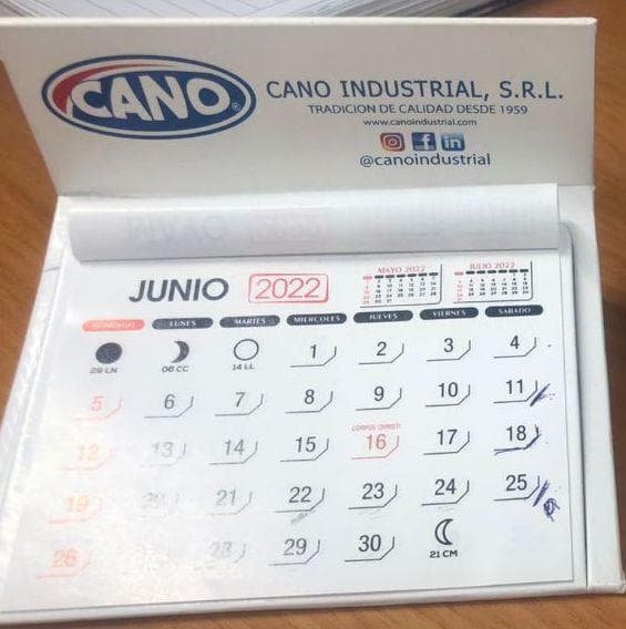 Calendario de Escritorio, vista principal