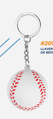 Llavero de pelota o bate de béisbol, vista principal