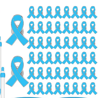 Pin Azul de Metal en Base Personalizada, vista principal