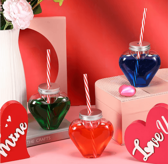 Vaso corazón con dulces, vista principal