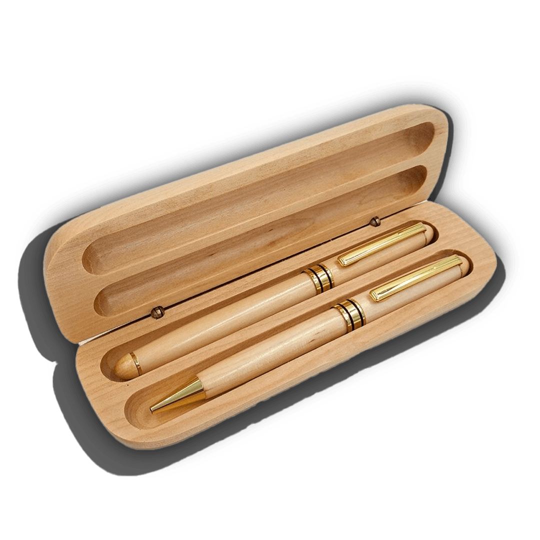 Lapicero Doble en Caja Madera, vista principal